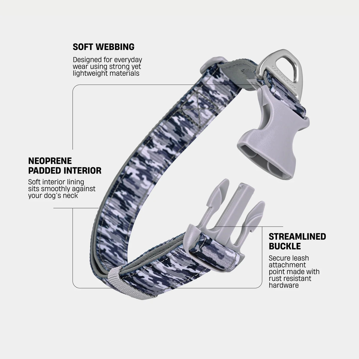 Essentials Collar - Grey Camo