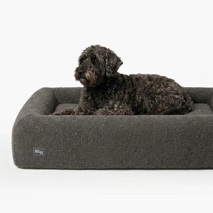 Premium Orthopedic Memory Foam Dog Bed - Brown Bouclé (Large) (LP)