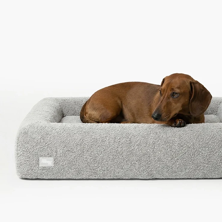 Premium Orthopedic Memory Foam Dog Bed - Grey Bouclé (Small) (LP)
