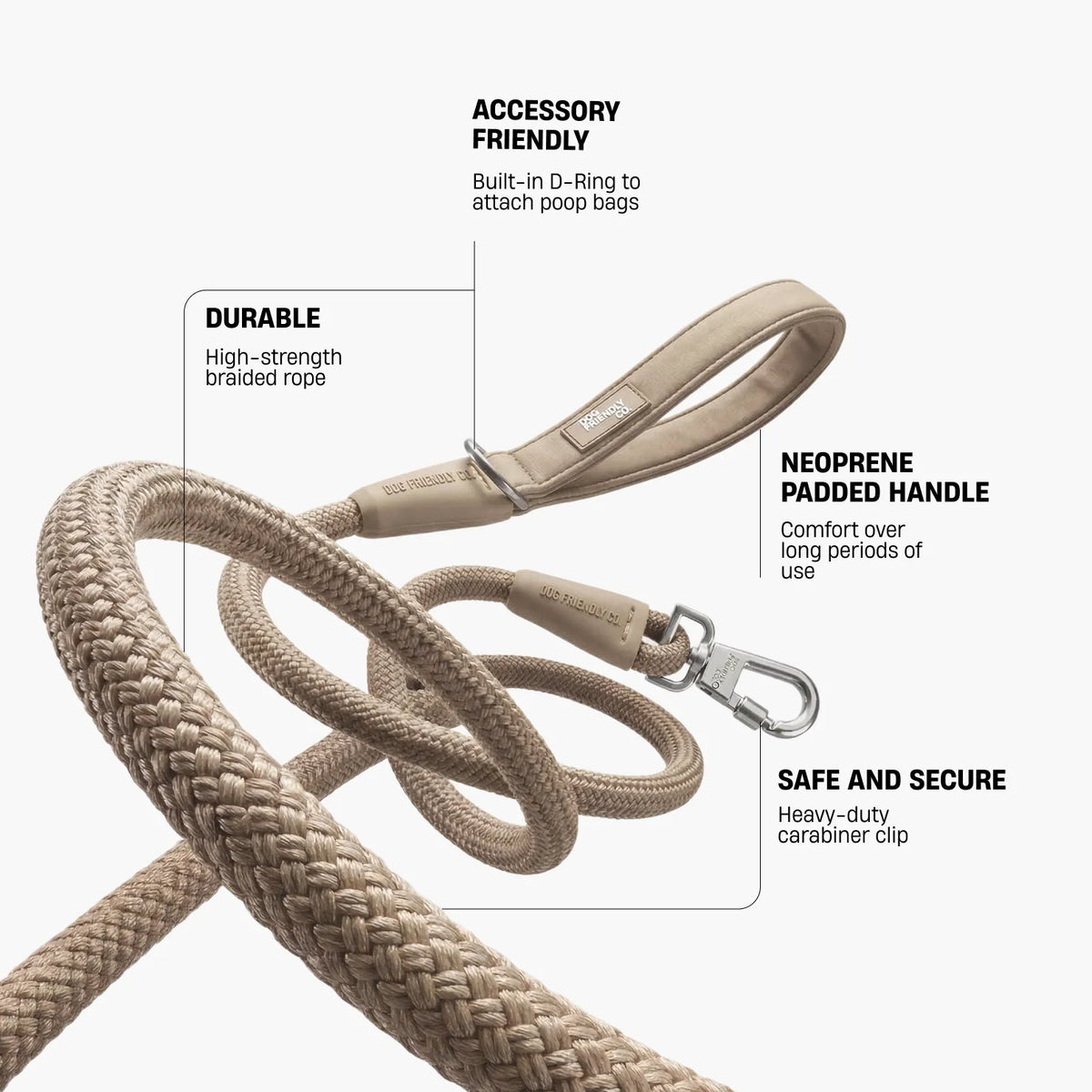 Rope Dog Leash - Brown