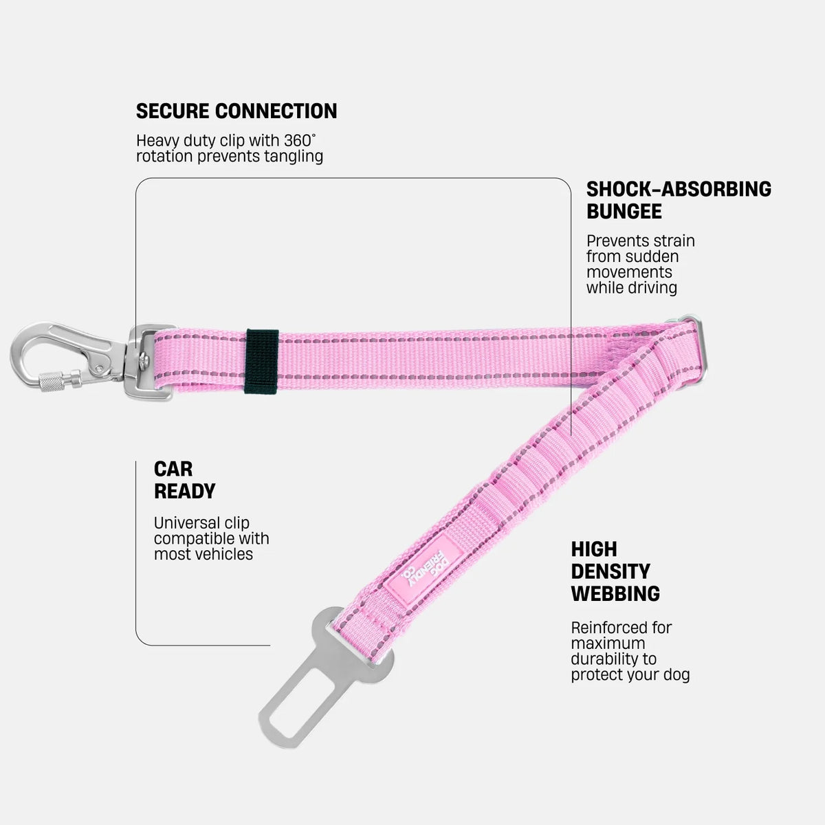 Dog Seat Belt - Pink