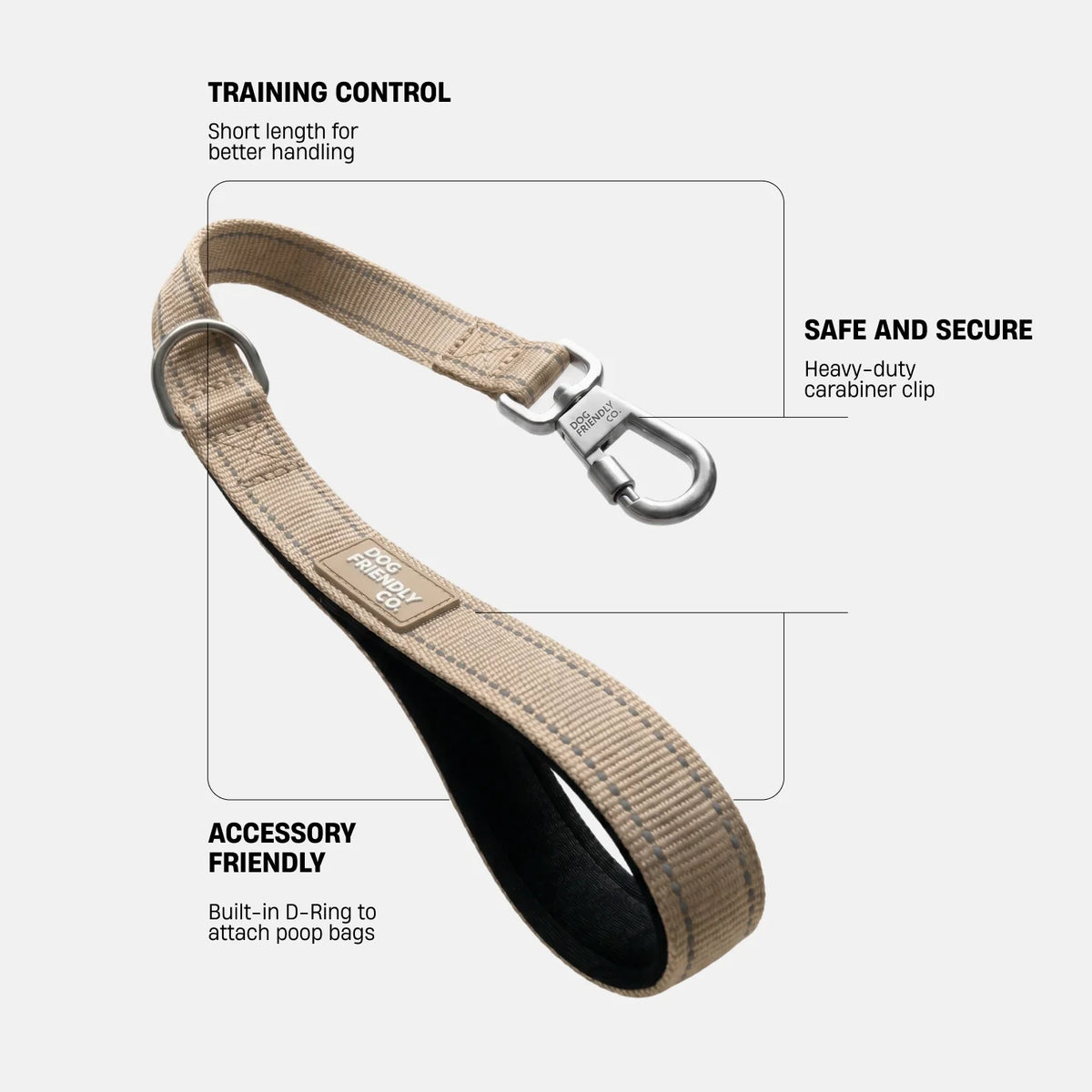 Short Trainer Dog Leash - Brown