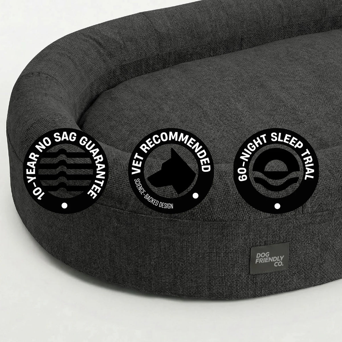 Chill Pill Memory Foam Dog Bed - Charcoal (Medium)