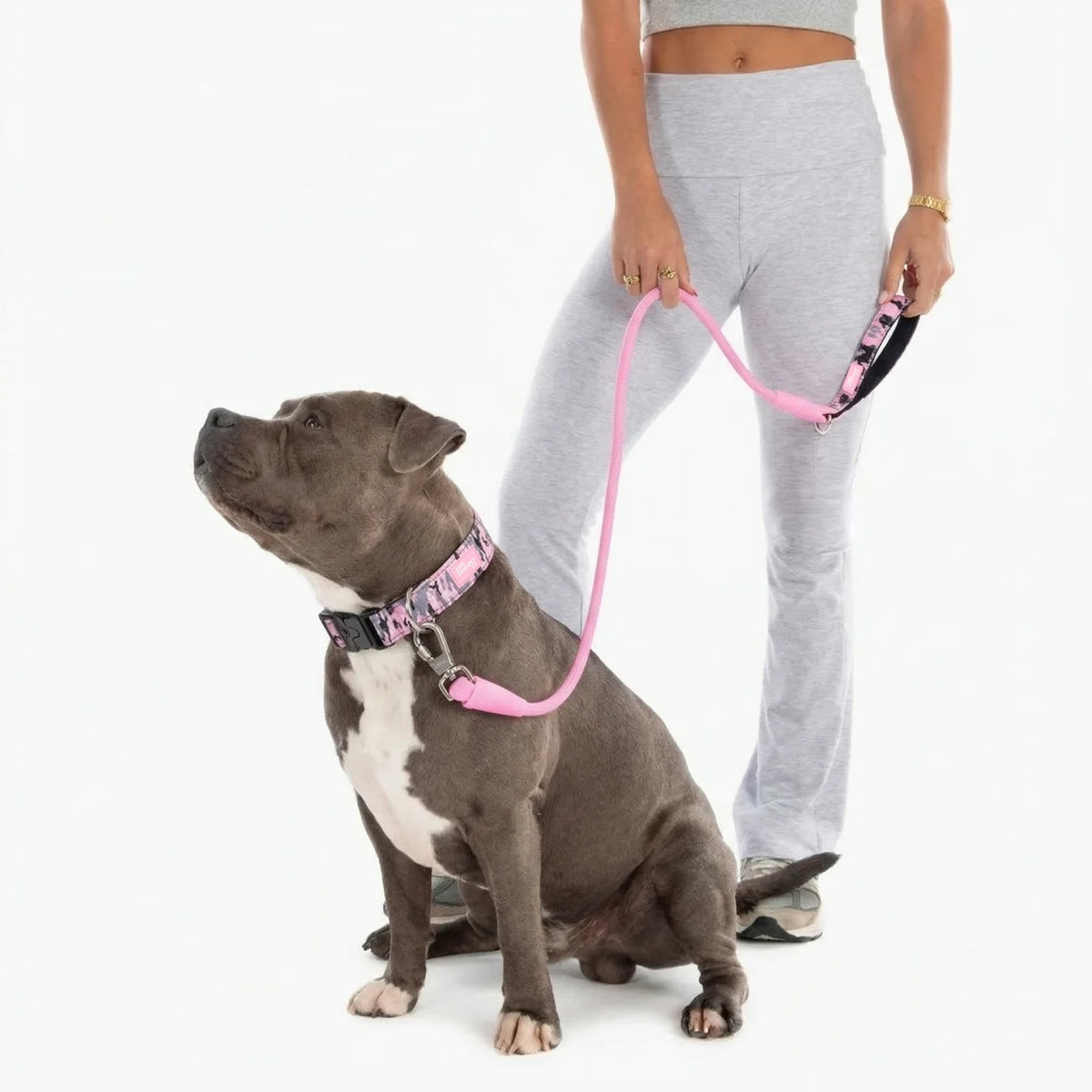 Collar Walk Set - Pink Camo