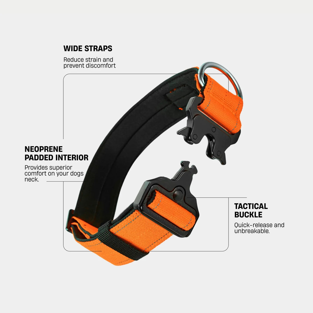 Tactical Dog Collar - Hi-vis Orange