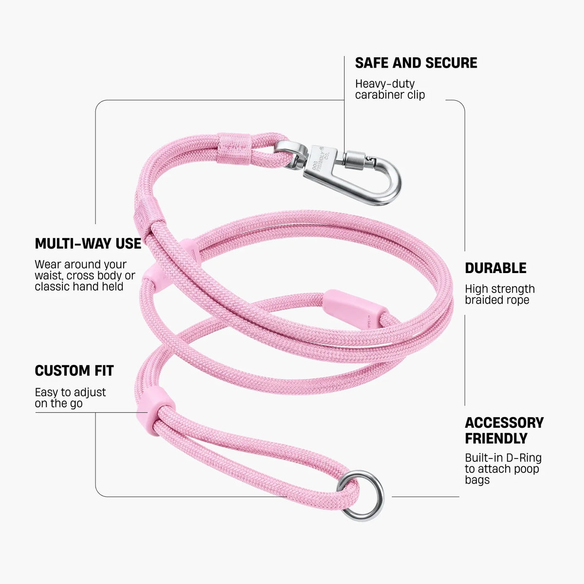 Hands Free Leash - Pink