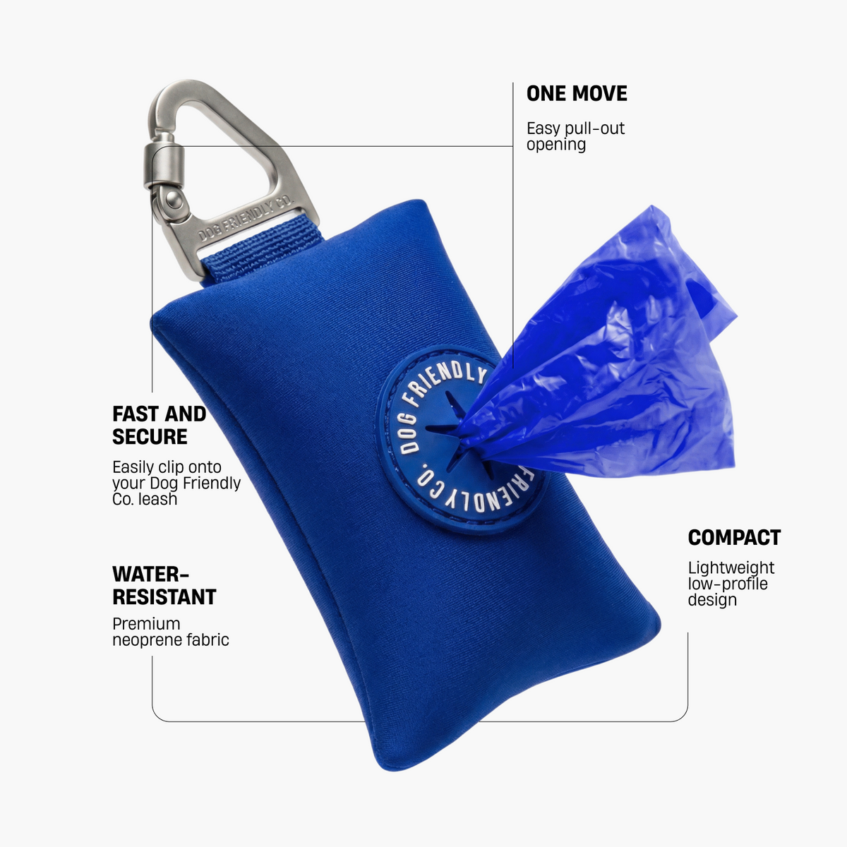 Dog Poop Bag Holder - Classic Blue