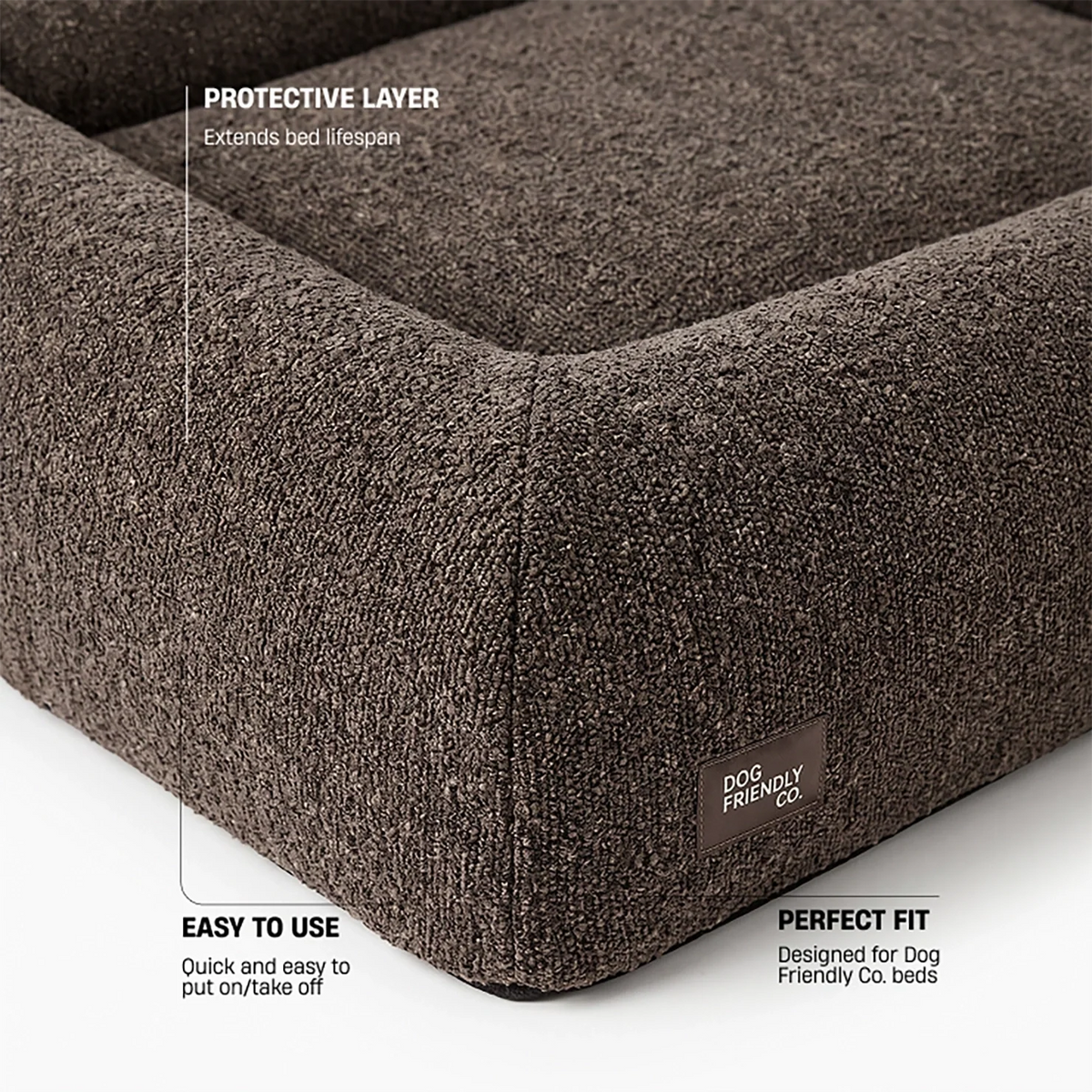 Bouclé Bed Replacement Cover - Brown Bouclé