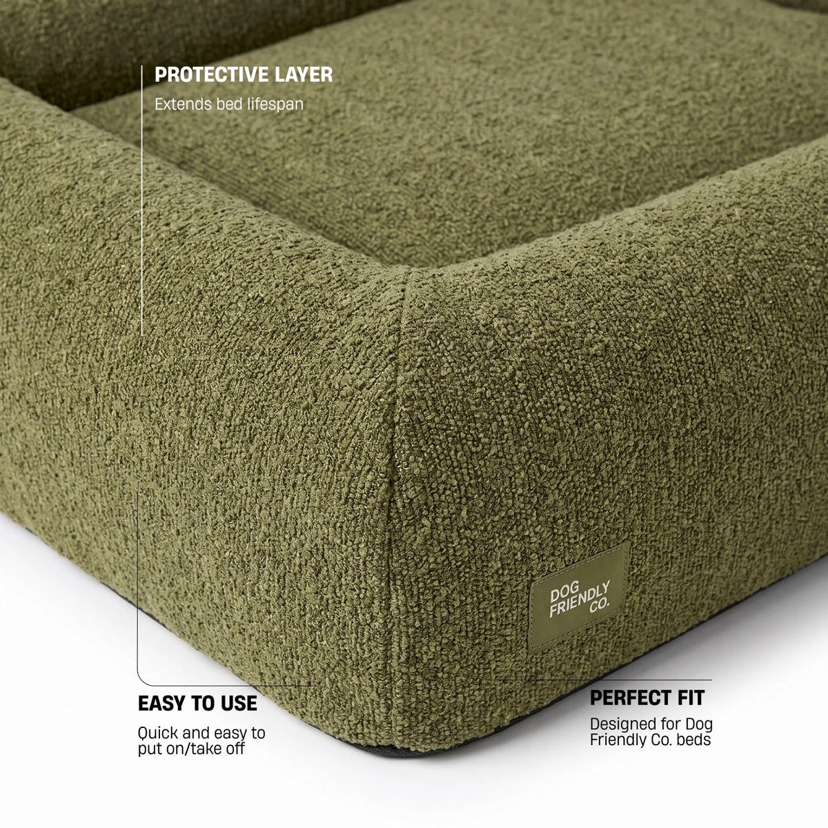 Bouclé Bed Replacement Cover - Green Bouclé