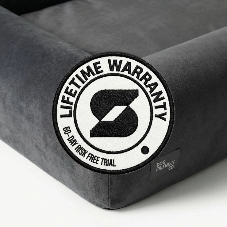 Velvet Easy Fit Dog Bed Cover - Charcoal