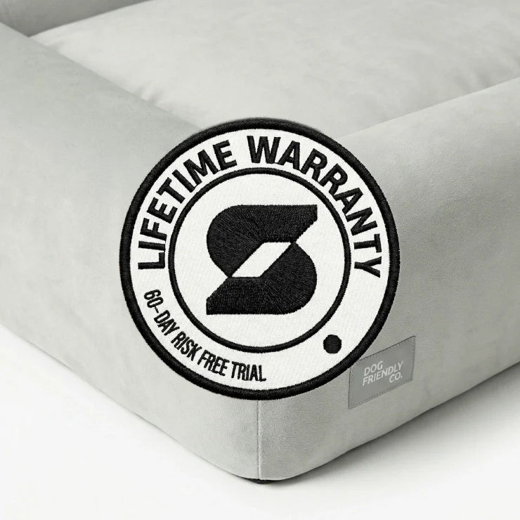 Velvet Easy Fit Dog Bed Cover - Grey