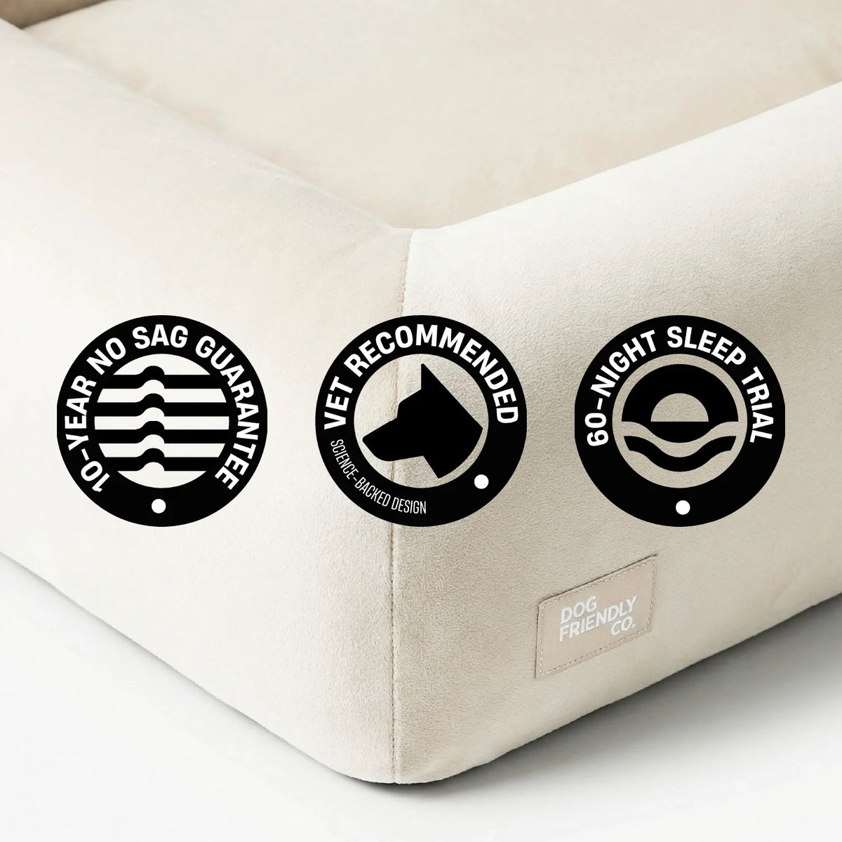 Premium Orthopedic Memory Foam Dog Bed - Beige (Large) (LP)