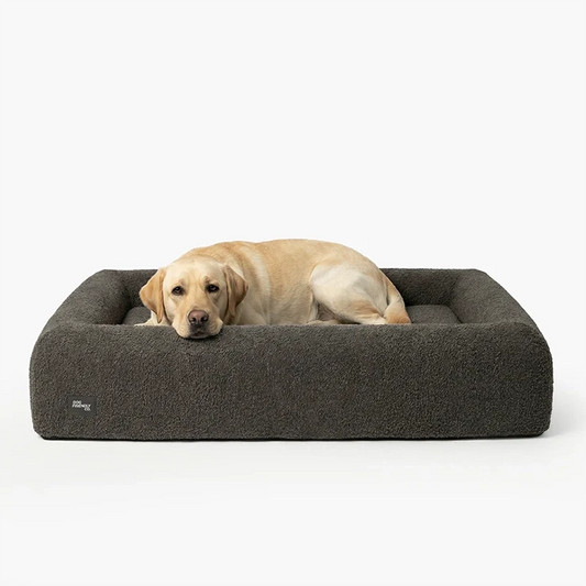 Premium Orthopedic Memory Foam Dog Bed - Brown Bouclé (Large) (LP)