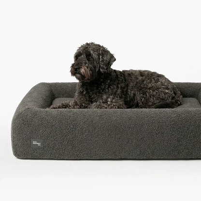 Premium Orthopedic Memory Foam Dog Bed - Brown Bouclé (Large) (LP)