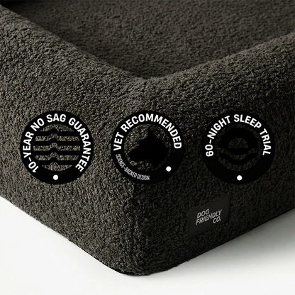 Premium Orthopedic Memory Foam Dog Bed - Brown Bouclé (Medium) (LP)