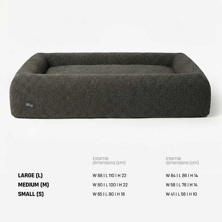 Premium Orthopedic Memory Foam Dog Bed - Brown Bouclé (Medium) (LP)