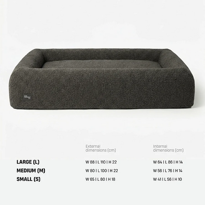 Premium Orthopedic Memory Foam Dog Bed - Brown Bouclé (Medium) (LP)