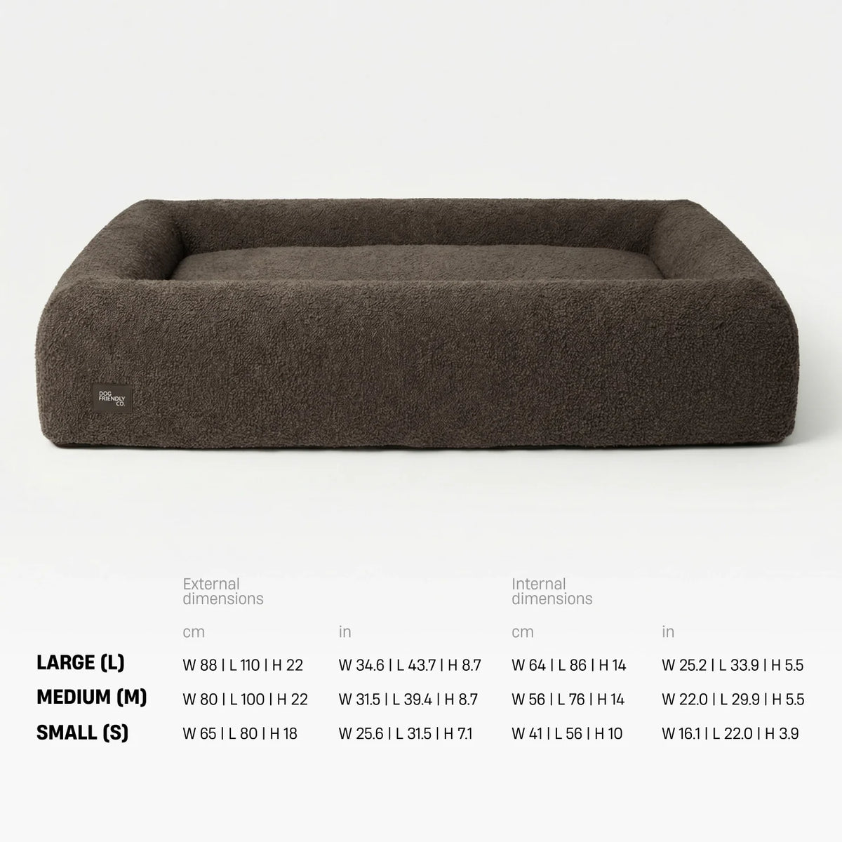 Premium Orthopedic Memory Foam Dog Bed - Brown Bouclé