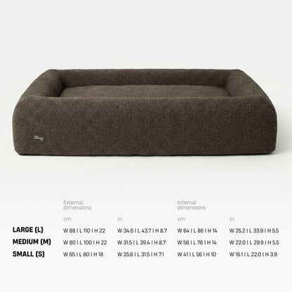 Premium Orthopedic Memory Foam Dog Bed - Brown Bouclé