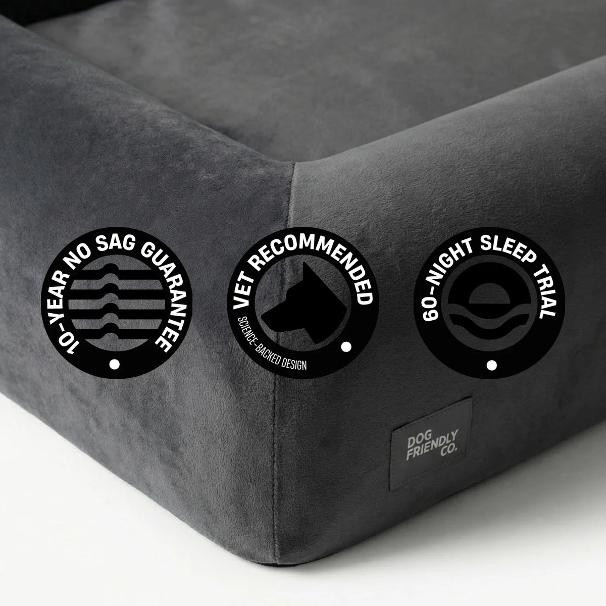 Premium Orthopedic Memory Foam Dog Bed - Charcoal