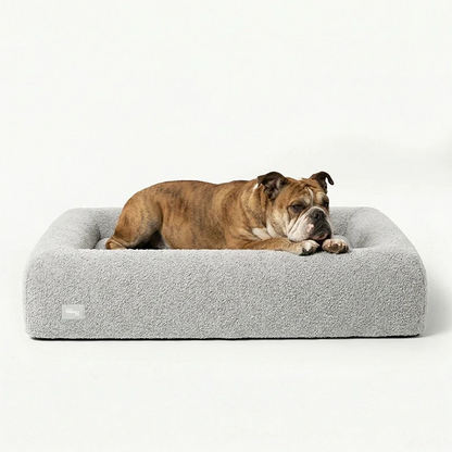 Premium Orthopedic Memory Foam Dog Bed - Grey Bouclé (Small) (LP)