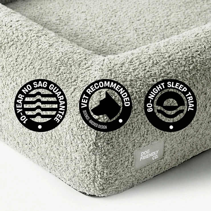 Premium Orthopedic Memory Foam Dog Bed - Grey Bouclé (Small) (LP)
