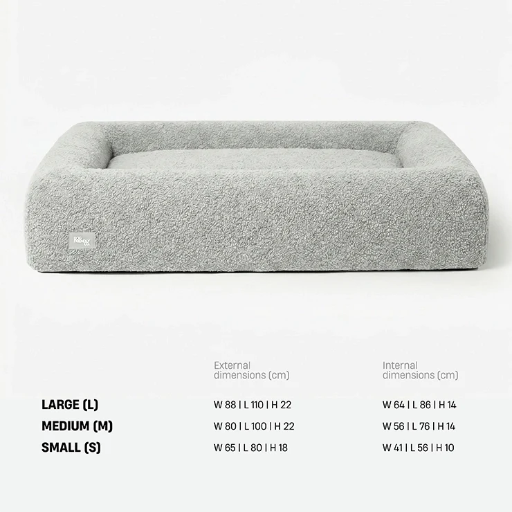 Premium Orthopedic Memory Foam Dog Bed - Grey Bouclé (Small) (LP)