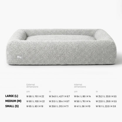 Premium Orthopedic Memory Foam Dog Bed - Grey Bouclé