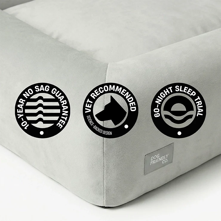 Premium Orthopedic Memory Foam Dog Bed - Grey (Large) (LP)