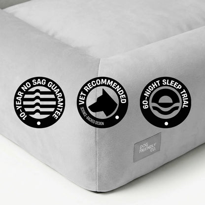 Premium Orthopedic Memory Foam Dog Bed - Grey