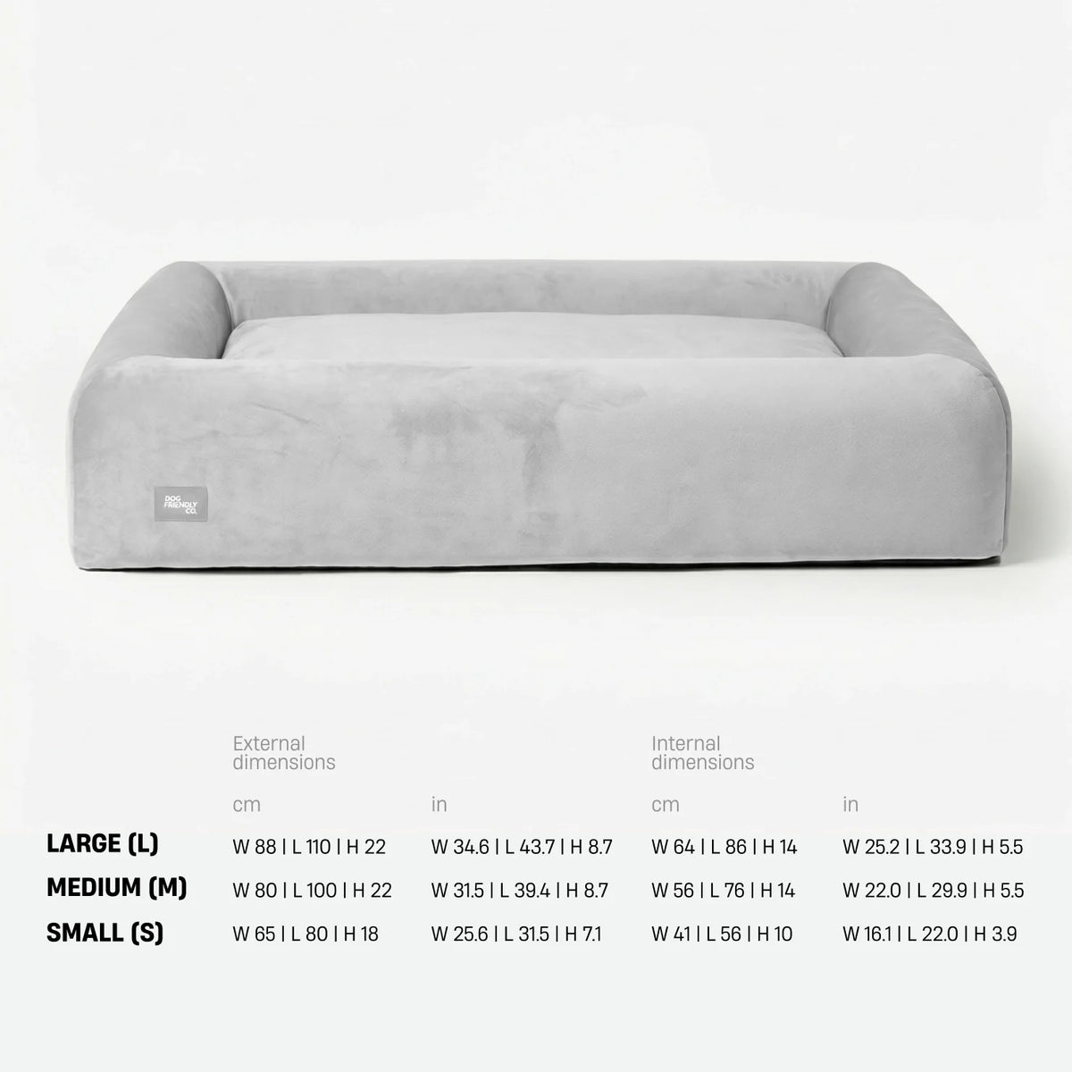 Premium Orthopedic Memory Foam Dog Bed - Grey