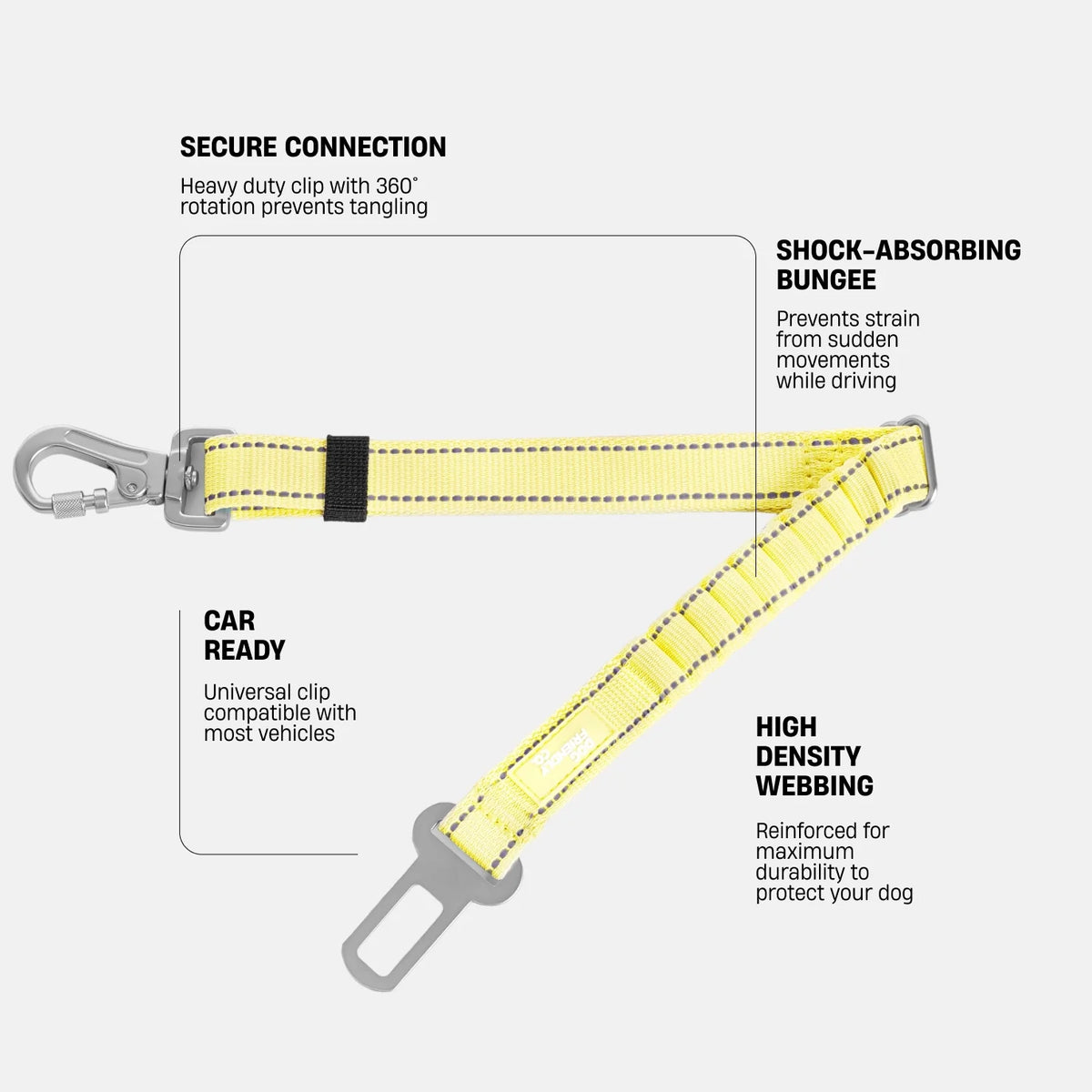 Dog Seat Belt - Yellow