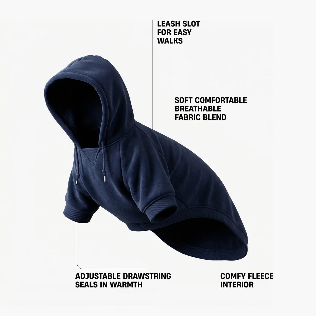 Signature Dog Hoodies - Navy Blue